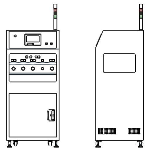 HRMシリーズ 外形寸法図（正面・背面）
